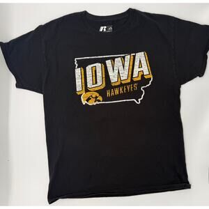 Russell | Iowa Hawkeyes T-Shirt | Men’s Large | Black Graphic Tee